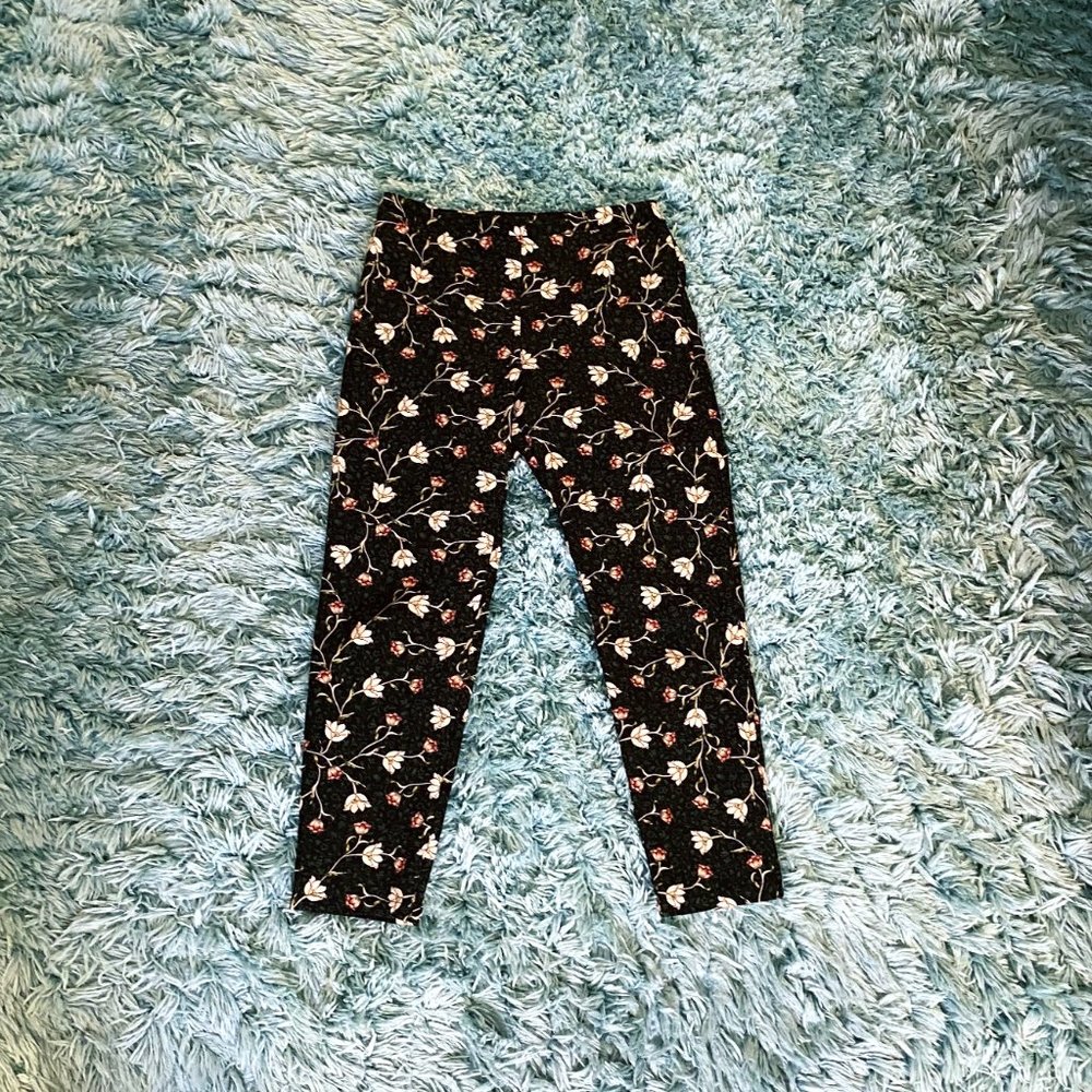Topshop Floral Skinny Trouser Pants Size 6